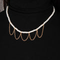 Tassel Round Pearl Choker Chain Pendant Necklace