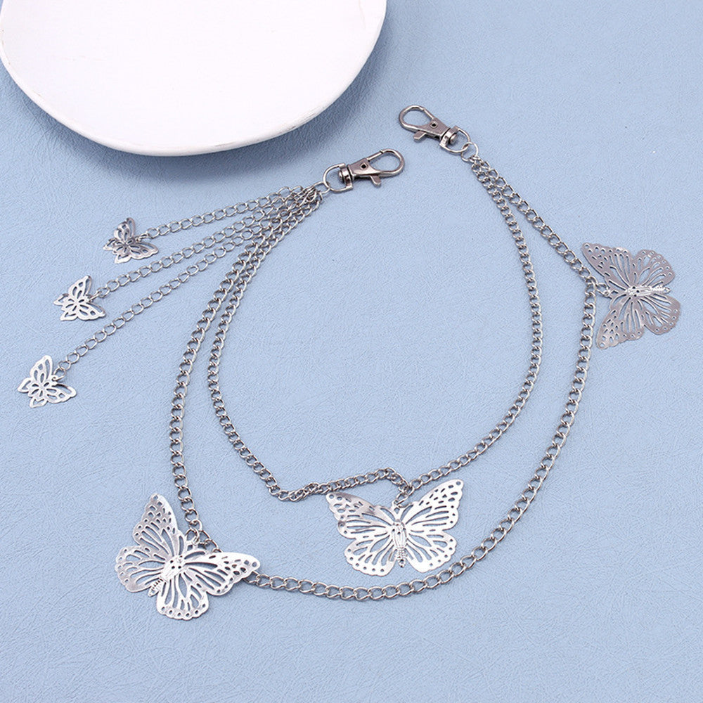 Retro Double-layer Butterfly Waist Chain Hip-hop