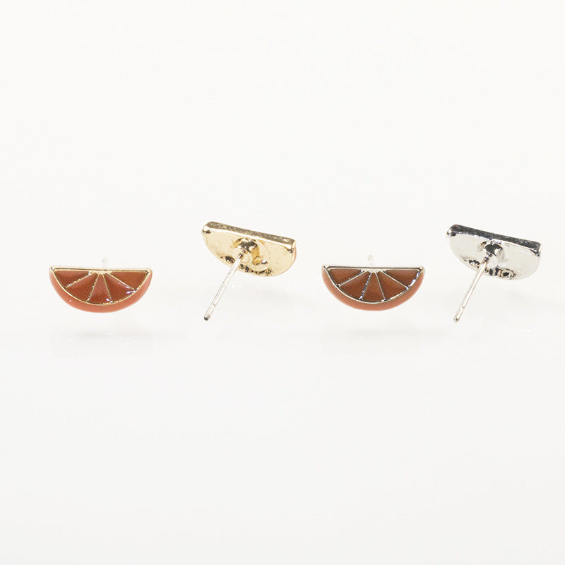 Pineapple orange stud earrings set