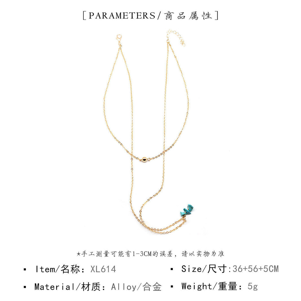 Gemstone Nature Stone Chain Necklace