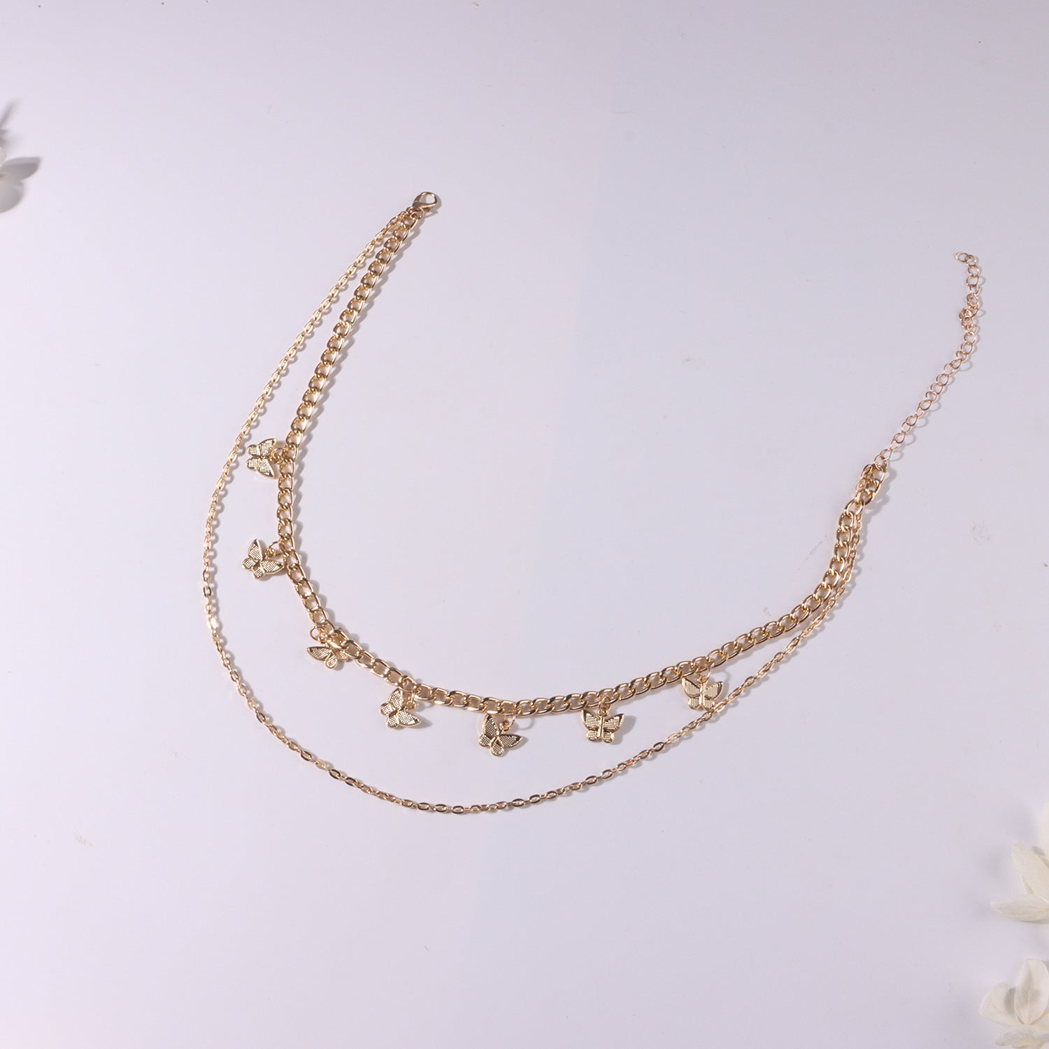 Classic Layered Chokers Butterfly Pendant Tassel Necklaces