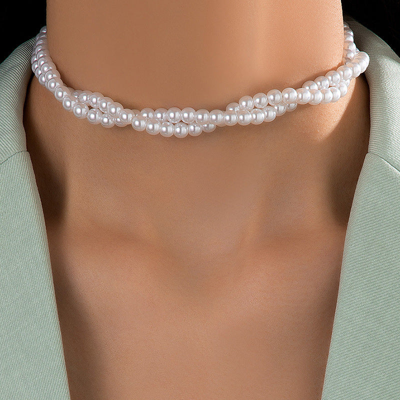 New Fashion Imitation Pearl Twist Necklace
