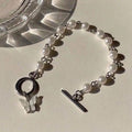 Butterfly Pendant Pearl Bracelet