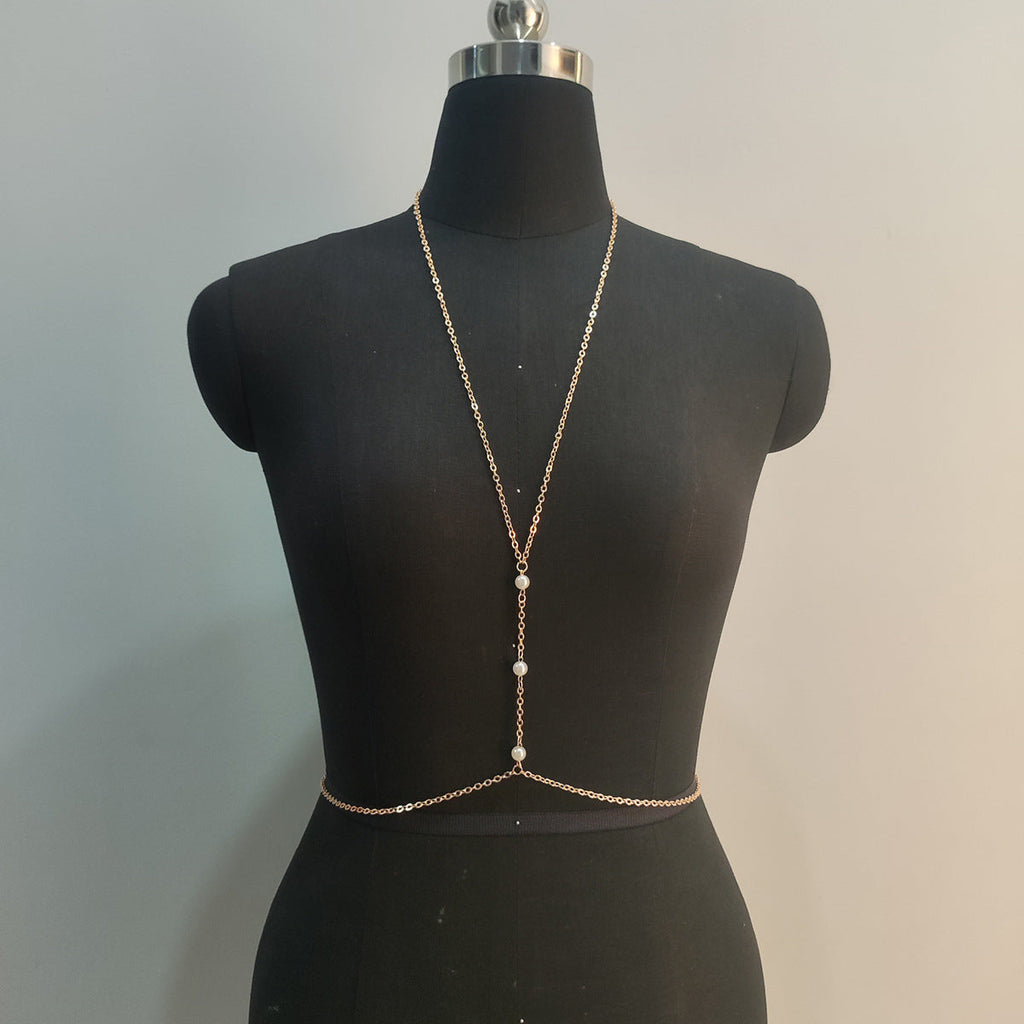 Sexy Cross Chest Chain Exaggerated Beach Casual Full Body Chain