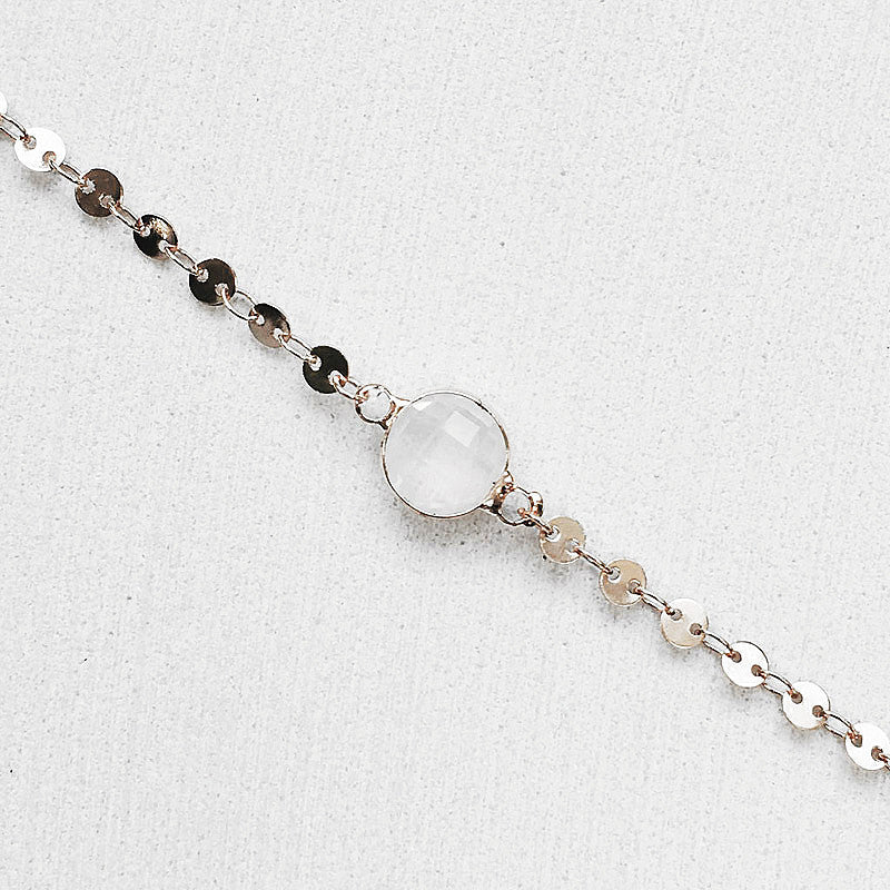 DIsc Chain Crystal Choker Necklace
