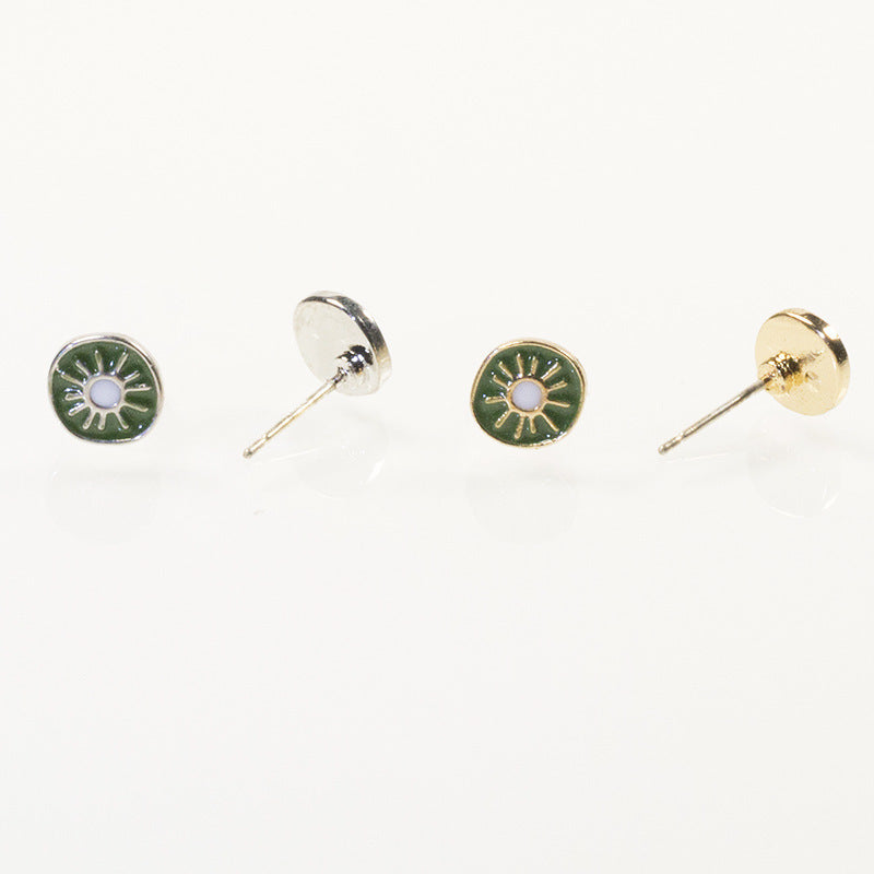 Kiwi avocado stud earrings set