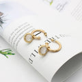 Opal Round Hoop Earrings