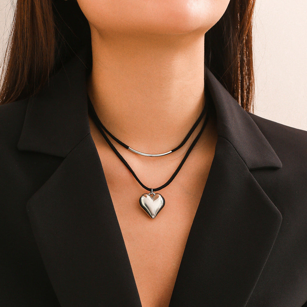 Double Layer Heart Pendant Necklace