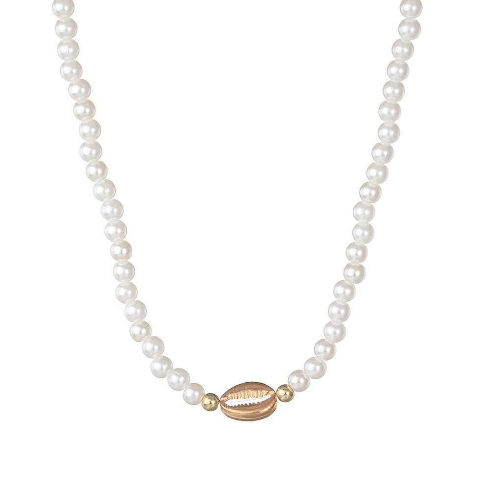 Shell Shape Pearl Choker Necklaces