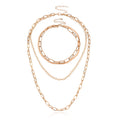Multiple Paperclip Chain Layer Necklace Set
