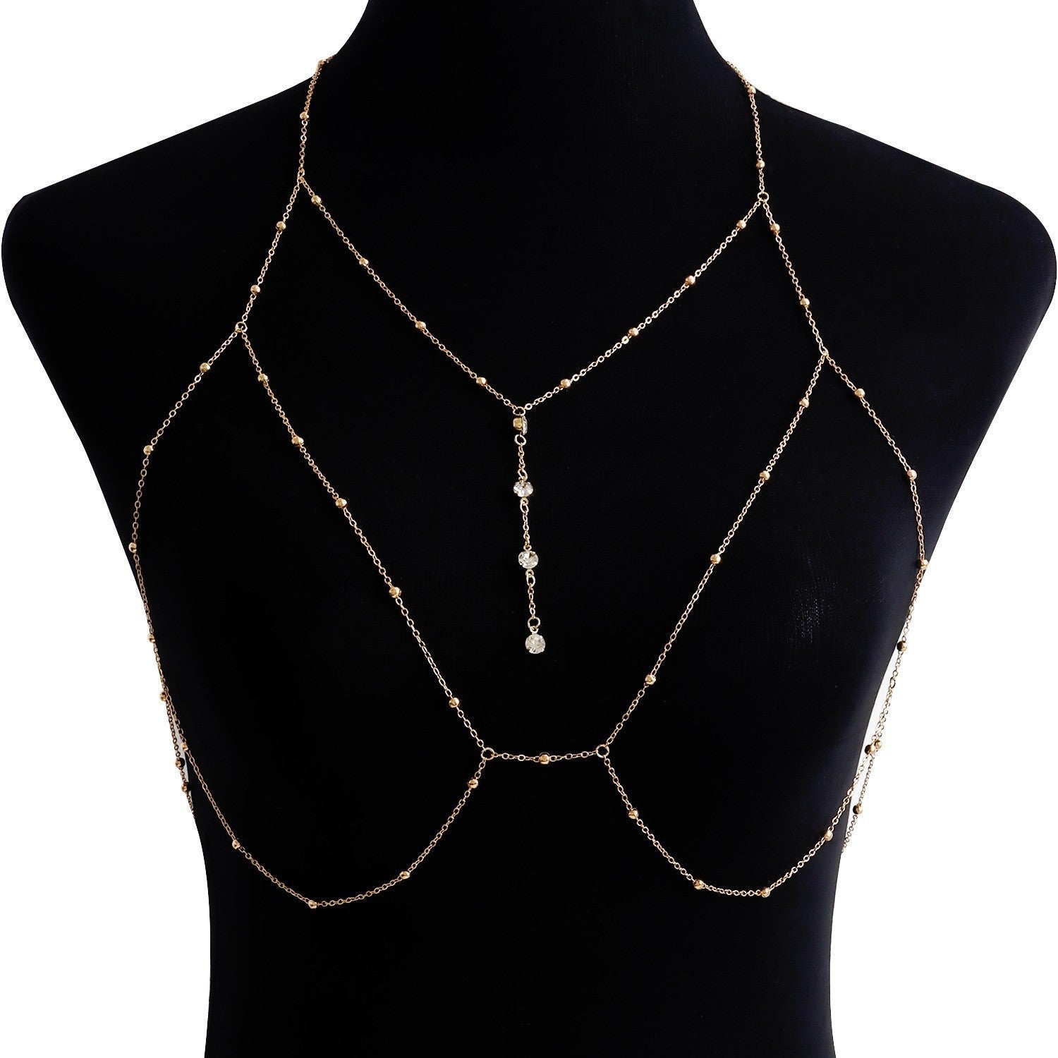 Sexy Body Chain Fashion Rhinestone Belly Party Beach Bra Chain