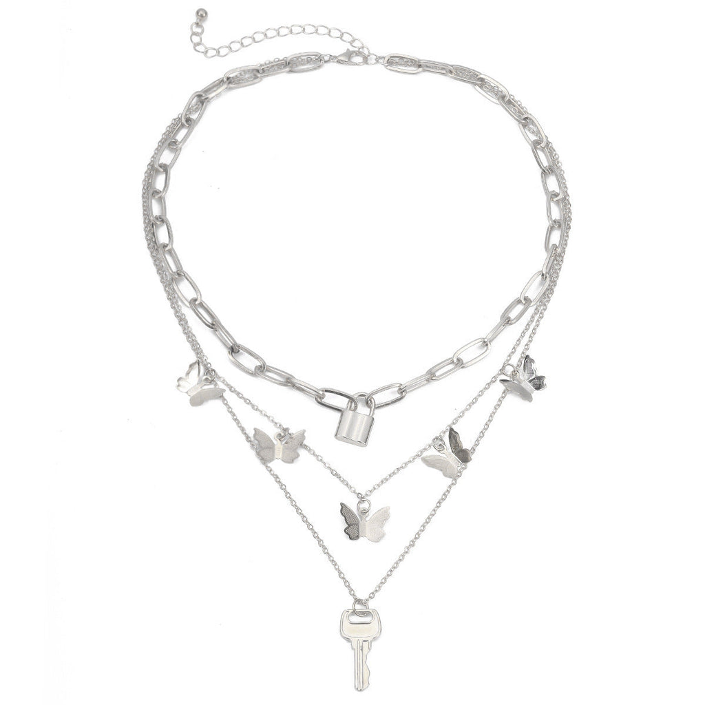 Layer Chain Butterfly Necklace