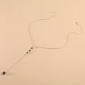 Nature Bead Lava Stone Long Pendant Necklace