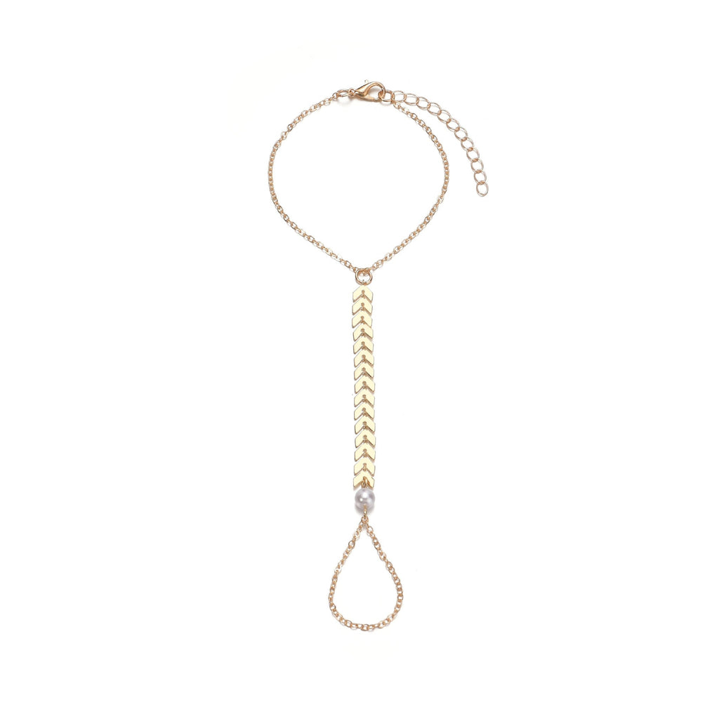 Wheat Chain Elegant Pearl Bracelet