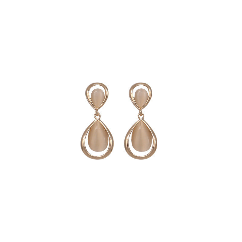 Water Drop Opal Pendant Earrings