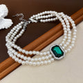 Round Bead Multi-layer Pearl Choker Necklace Jewelry