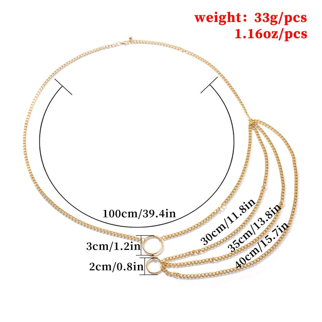 Elegant Multilayer Gold Chain Waist Belt