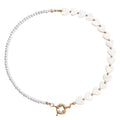 Shell Heart Pearl Necklace Choke Pearl Necklace