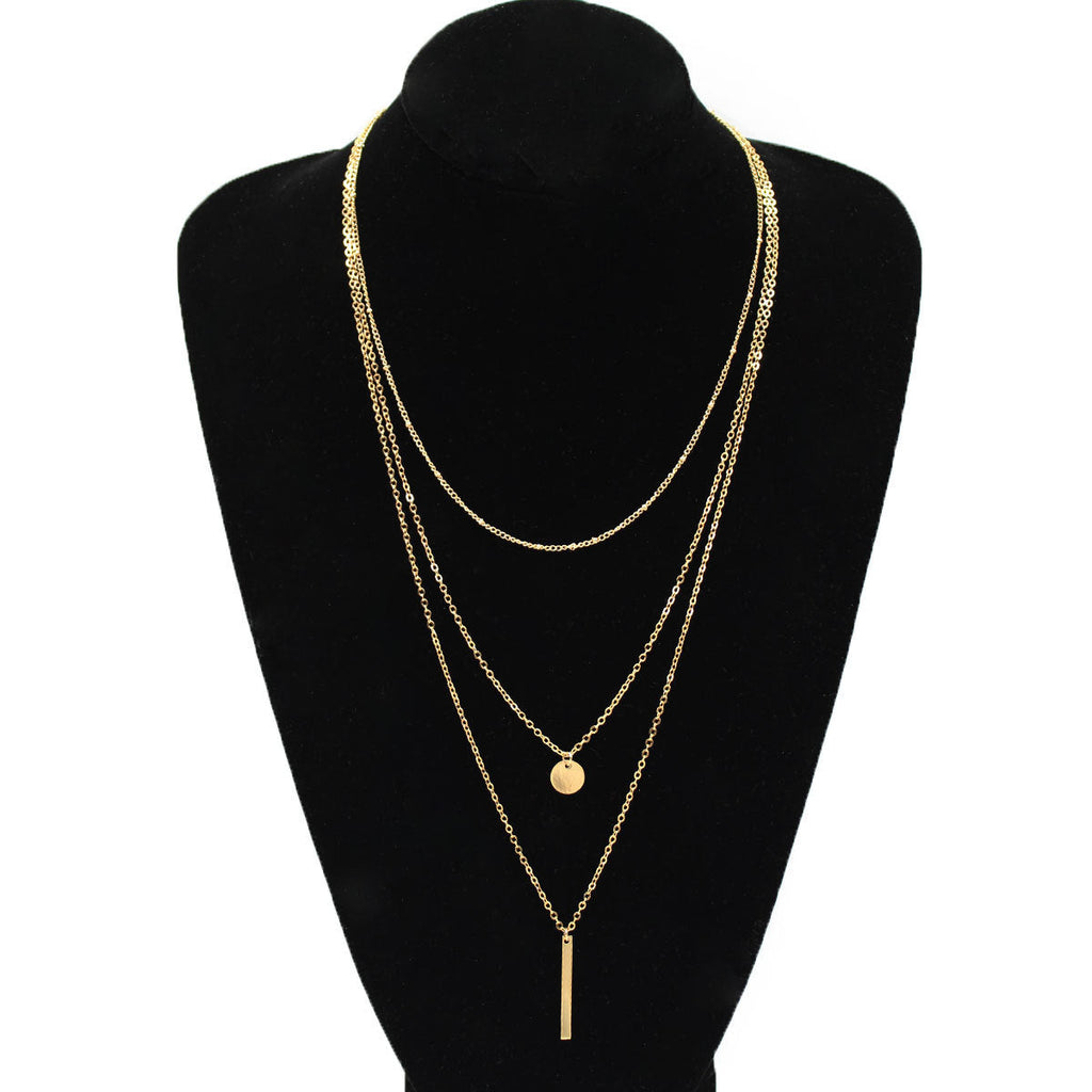 Multilayer Bar Necklace Boho Layered