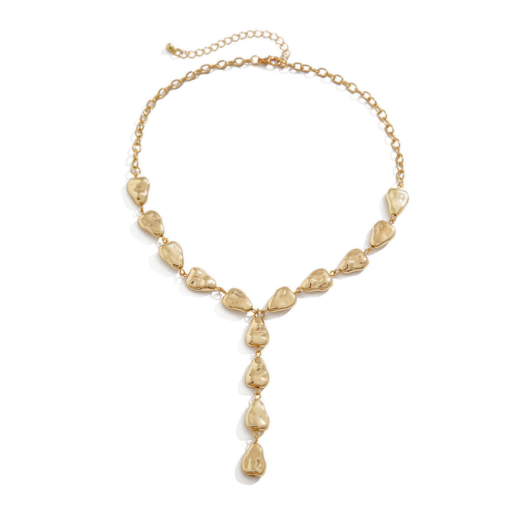 Irregular Ccb Bead Chain Pendant Long Necklace