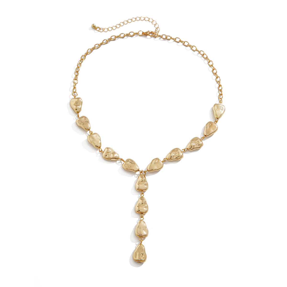 Irregular Ccb Bead Chain Pendant Long Necklace