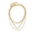 Vintage Pearl Charm Layered Fashion Necklace