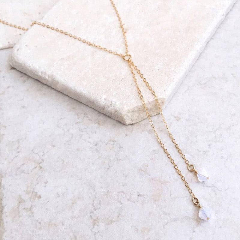 Glass Bead Tassel Necklace