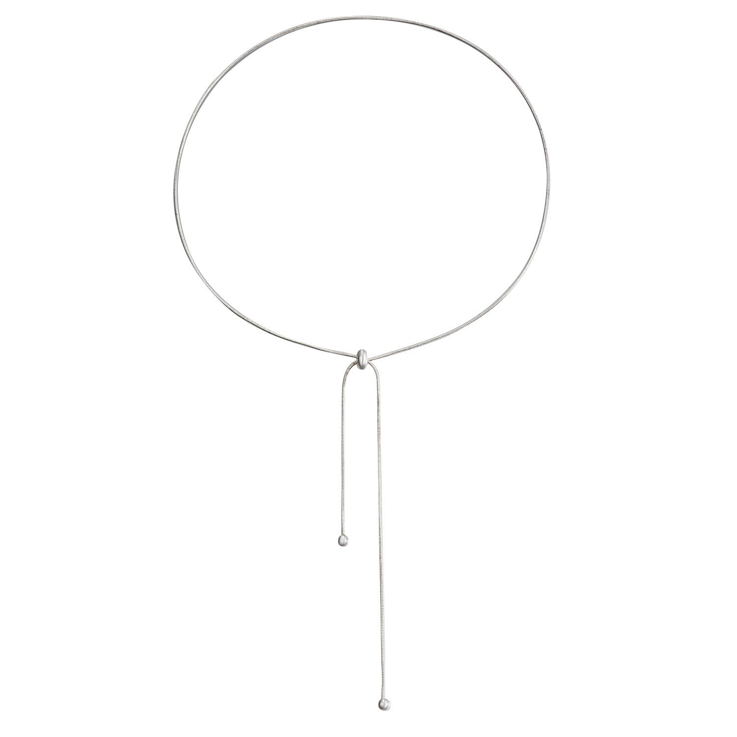 Women Metallic Long Tassel Chain Necklace Hand Jewelry