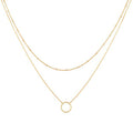 Circle Double Layer Necklace Bead Chain