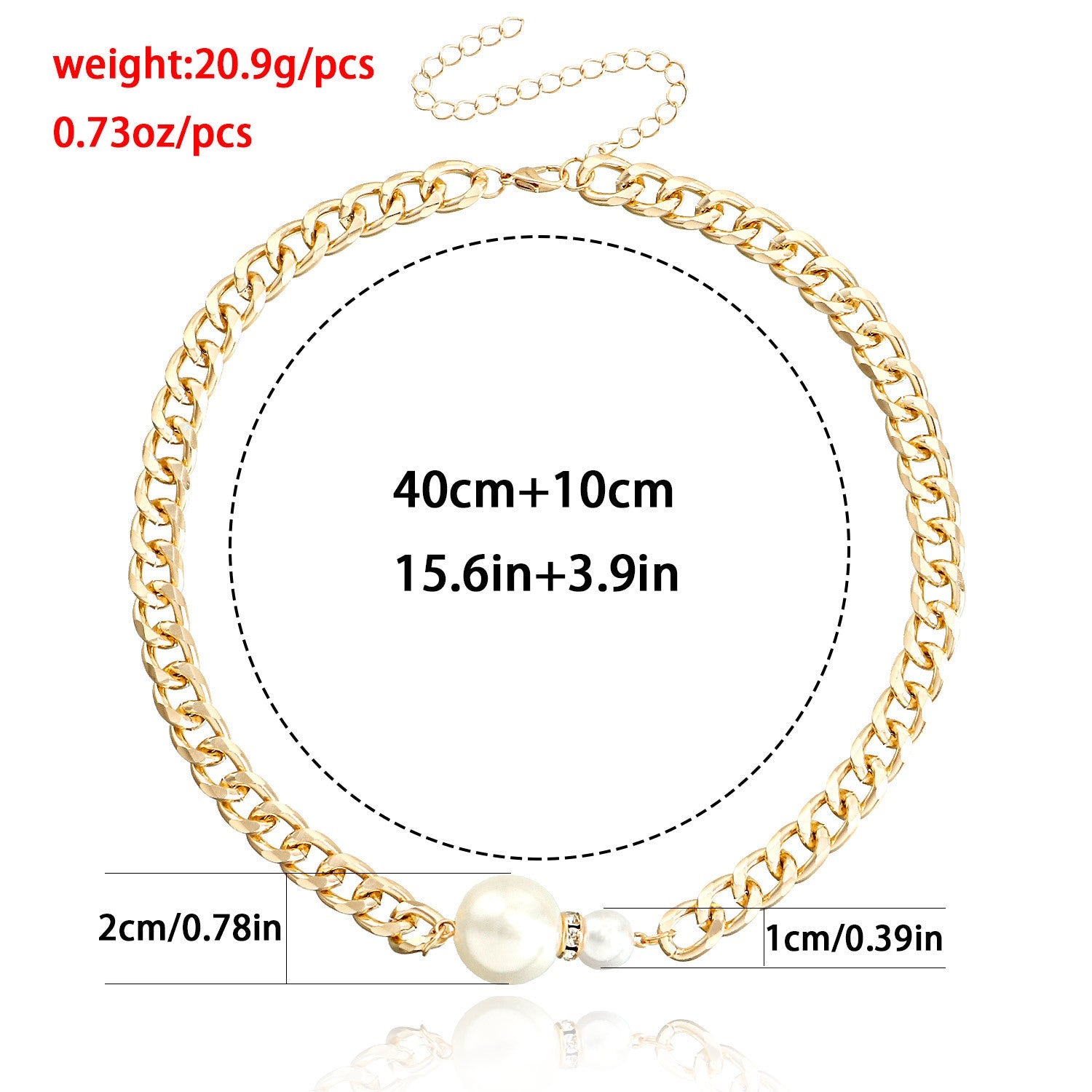 Round Pearl Pendant Chocker Necklace