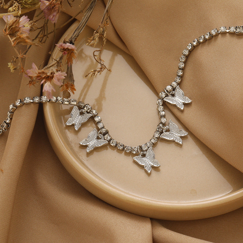 butterfly Anklet Summer Beach Girls Fashion Rhinestone Chain Foot Jewelry