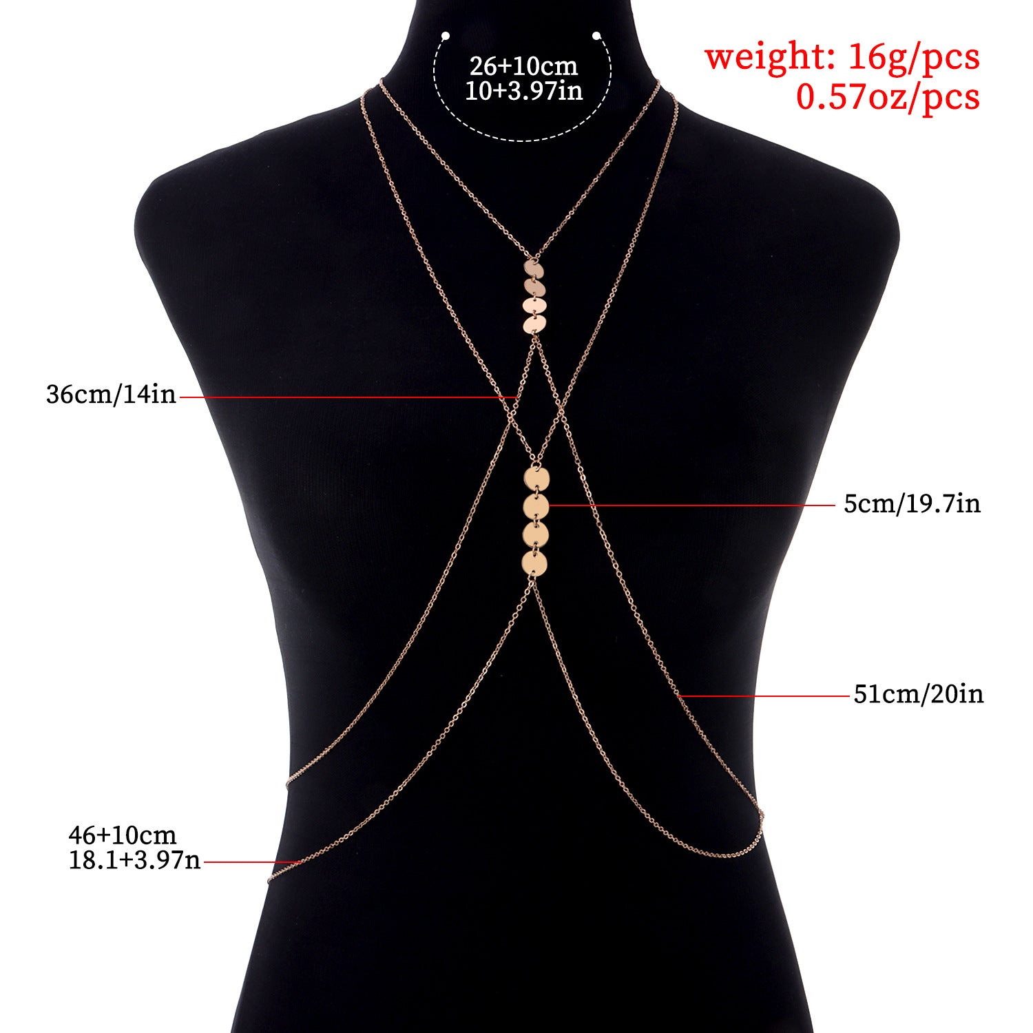 Body Jewelry Sexy Women Round Sequin Body Chain