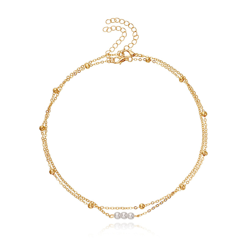 Double Layered Pearl Bead Necklace Jewelry