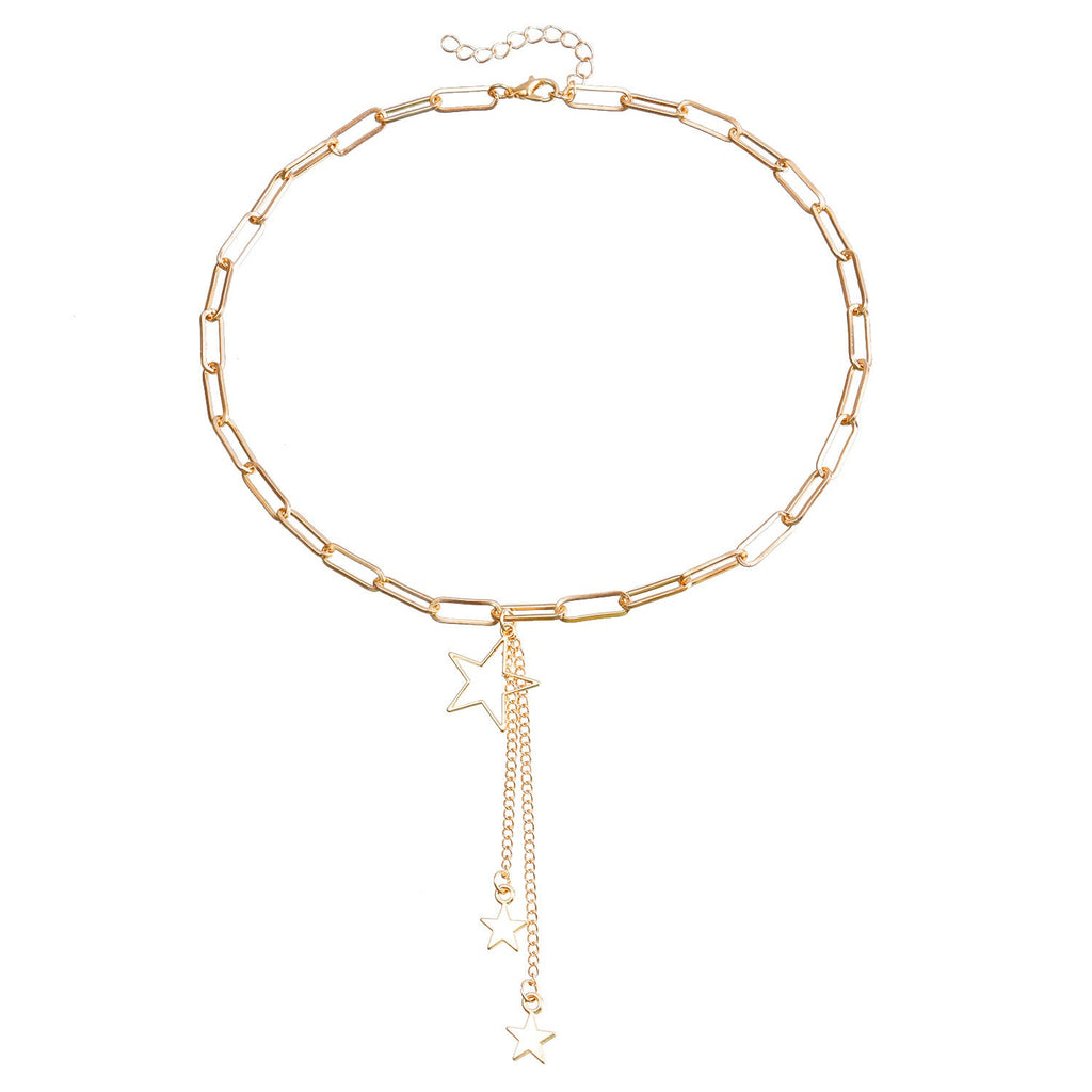 Star Paperclip Chain Pendant Necklace