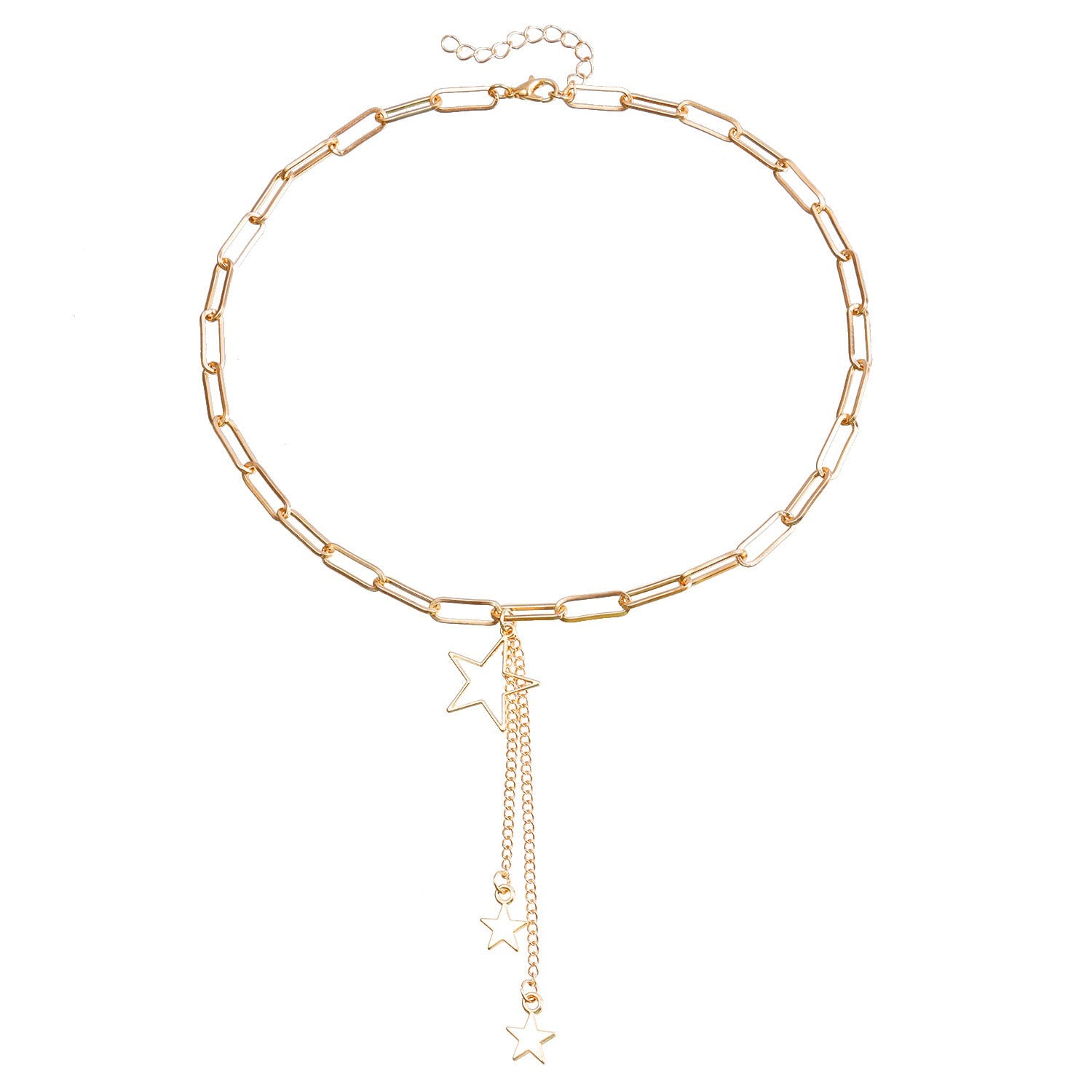 Star Paperclip Chain Pendant Necklace