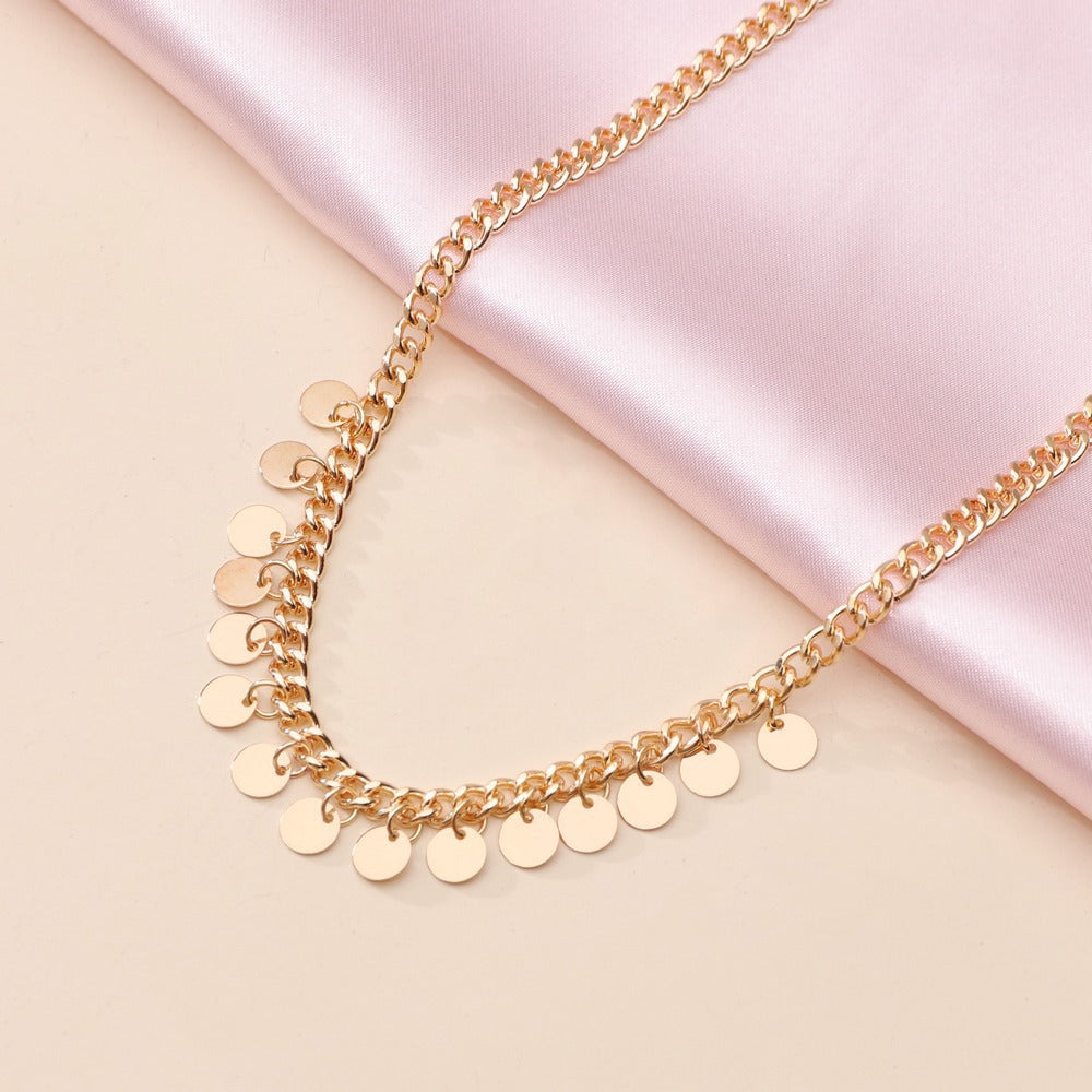 Coin Drop Necklace Punk Style