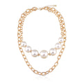 Punk Round Beads Double Layered Necklace