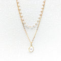 Pearl Layered Pendant Choker Necklace for Women
