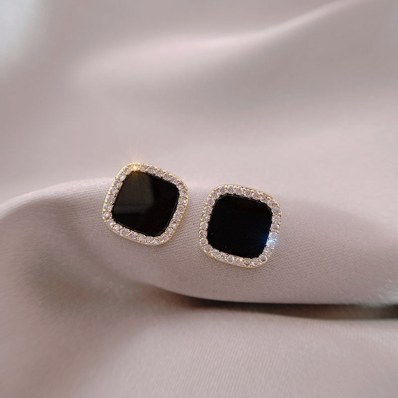Rhinestone Geometric Vintage Square Earrings