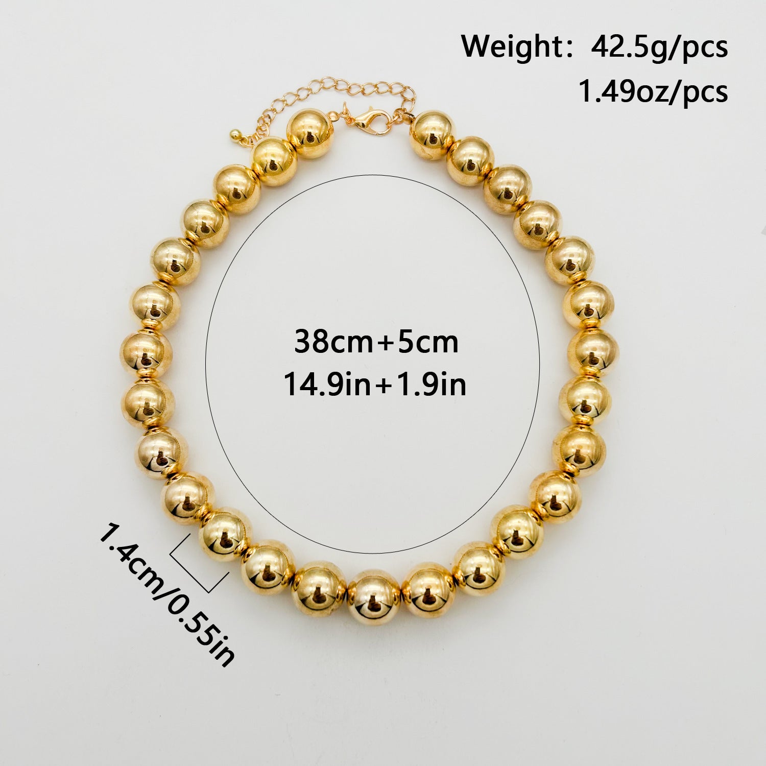 Chunky Heart Shape Exaggerated Big Beads Choker Necklace