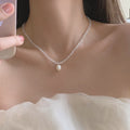 Crystal Bead Pearl Pendant Necklace
