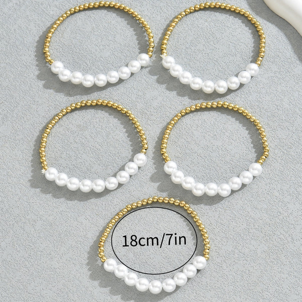 Pearl Stretch beaded Bracelet Set