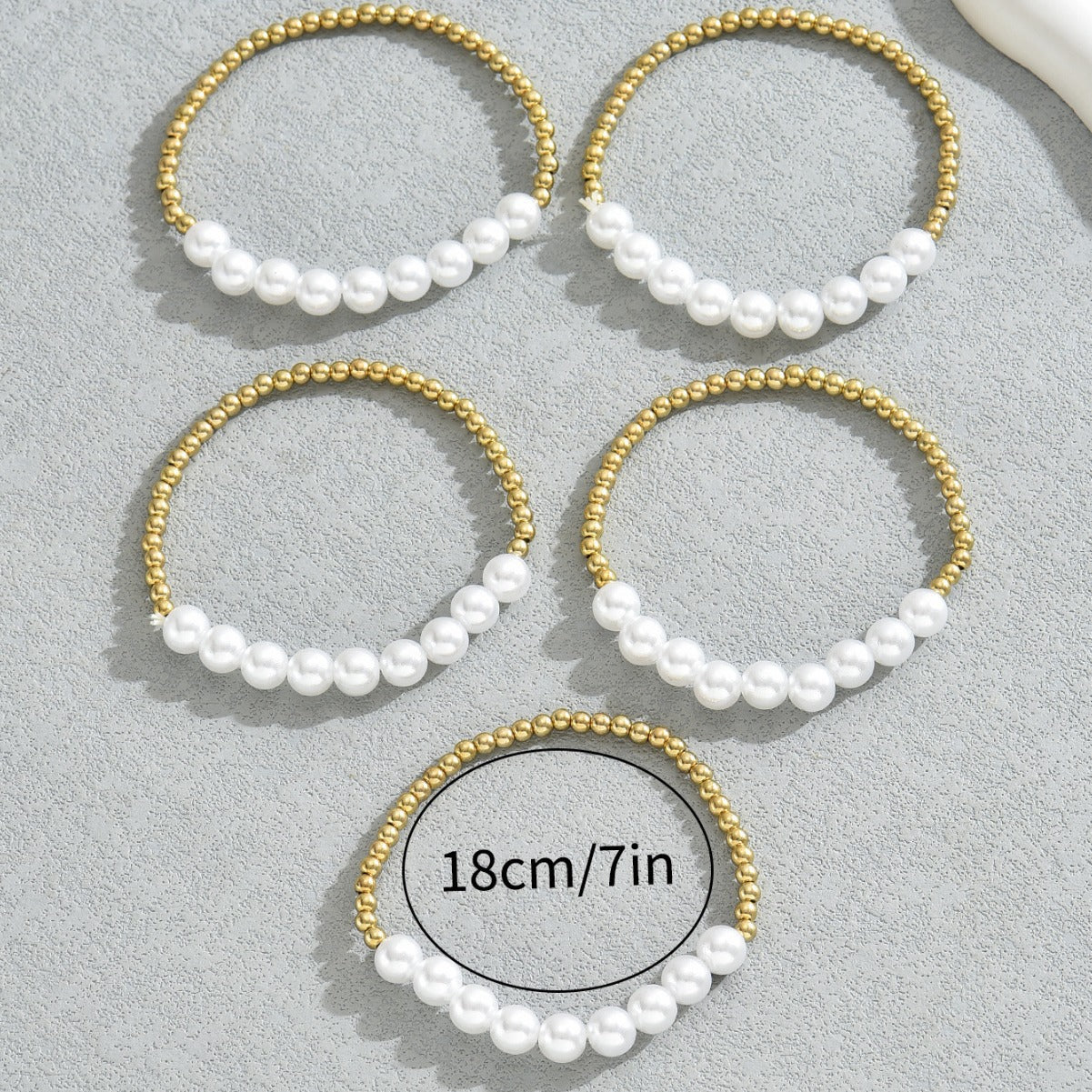Pearl Stretch beaded Bracelet Set