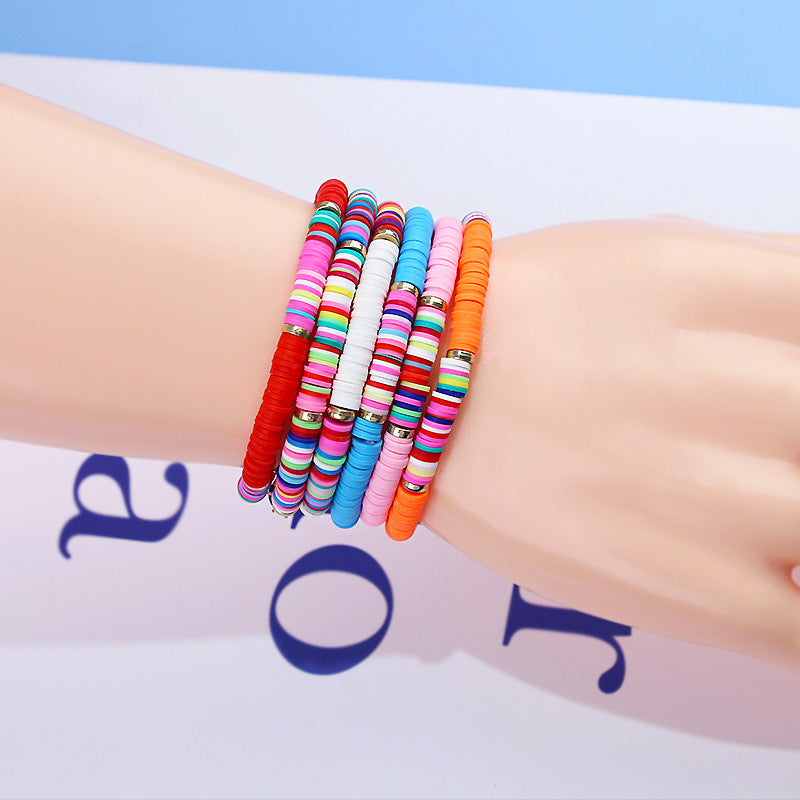 Polymer Clay Beads Bracelet Multicolor