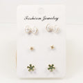 Cherry blossom bow flower stud earrings set