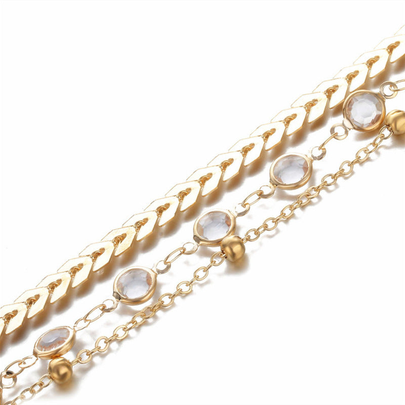 Boho Jewelry Rhinestone Anklets Chain Ankle Bracelet