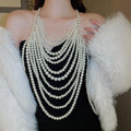 Sexy Breast Body Chain Pearl Bra Bikini Pearl Chain Body Jewelry
