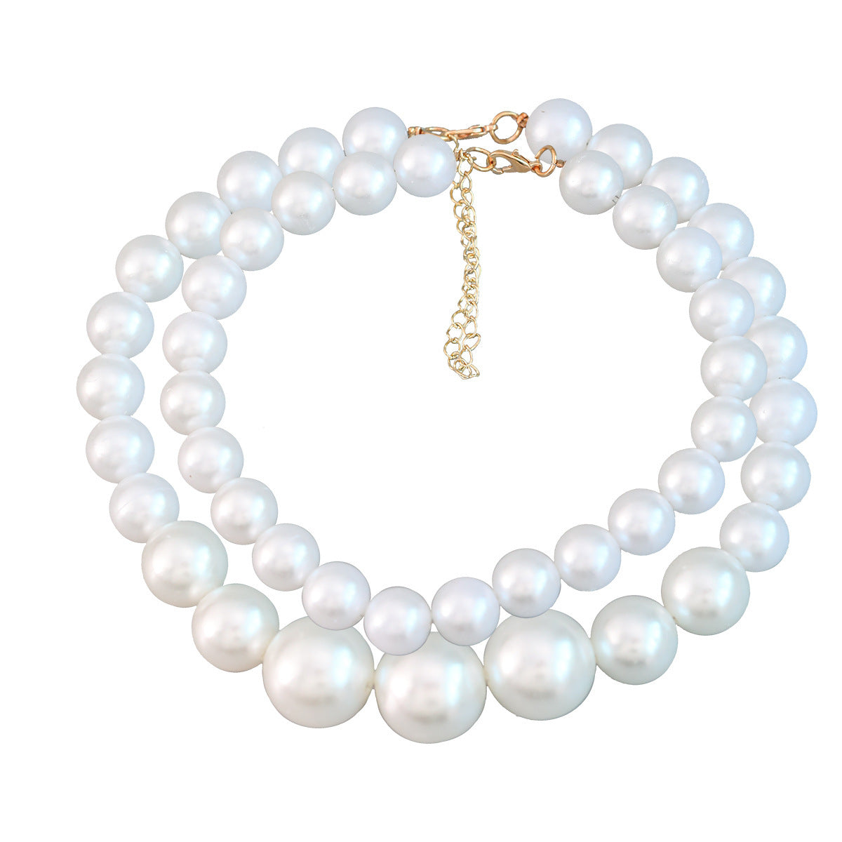 Elegant Double Layered Baroque Pearl Choker Necklace Set