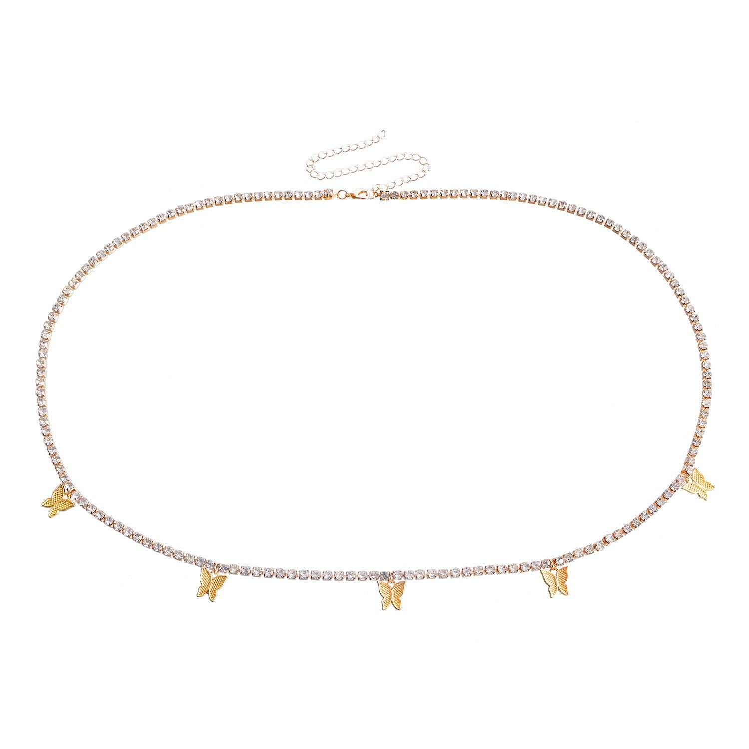 Butterfly Pendant Cross-Border Rhinestone Waist Chain