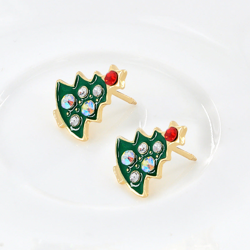 Christmas Stone Tree Earrings